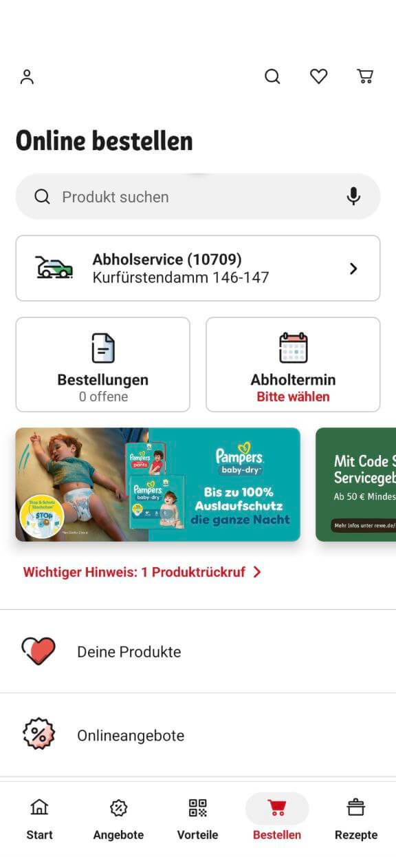 REWE App Abholservice