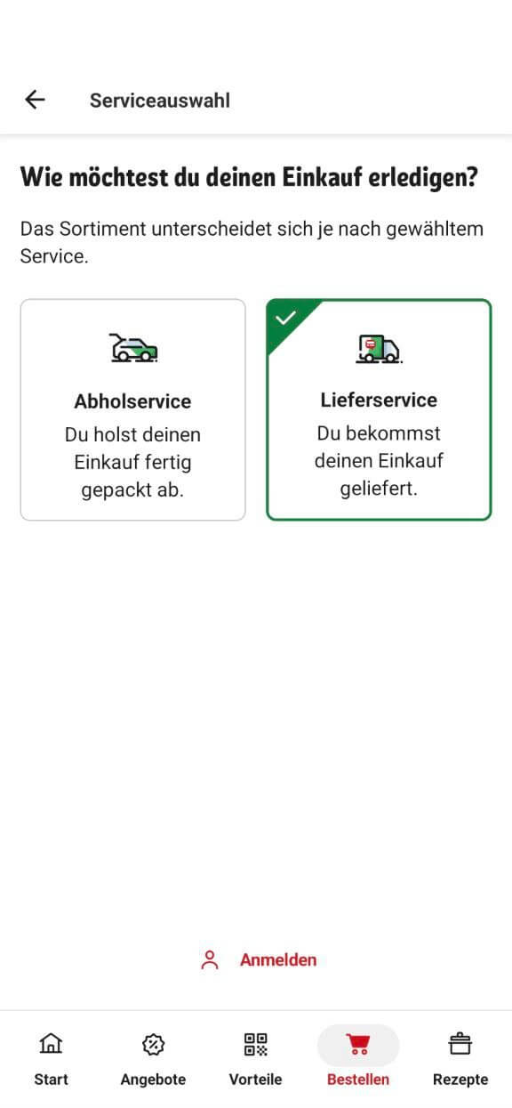 REWE App Lieferservice